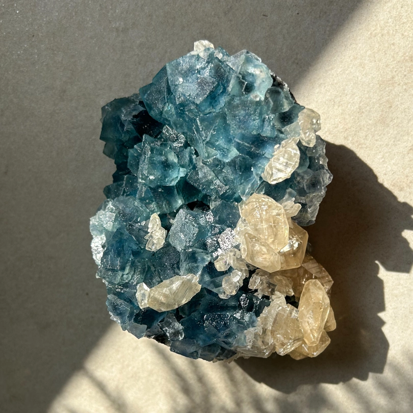 geode di Fluorite Blu e Calcite
